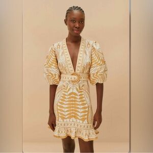 Farm Rio Off-White Lace Nature Mini Dress